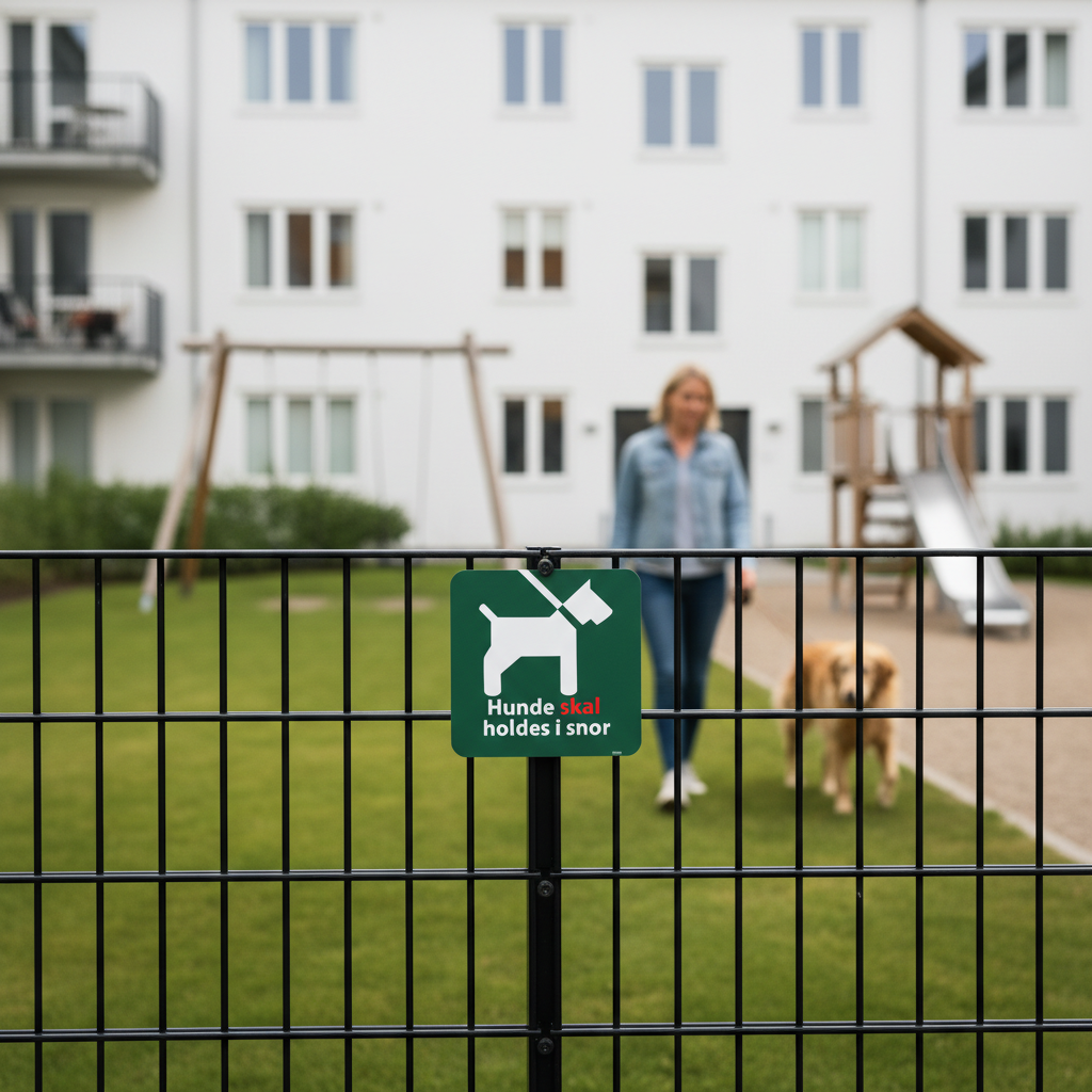Hunde skal holdes i snor grønt skilt - Billede 6