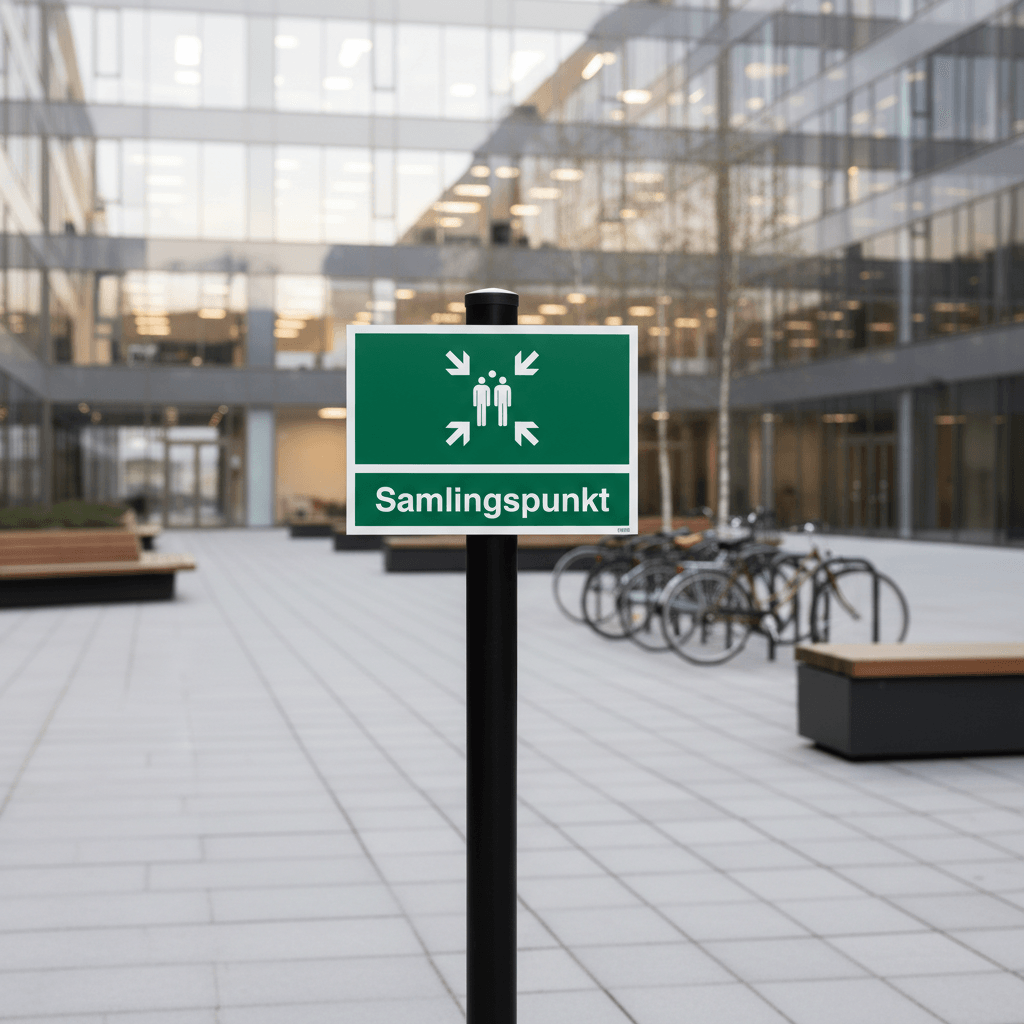 Samlingspunkt skilt - Billede 5