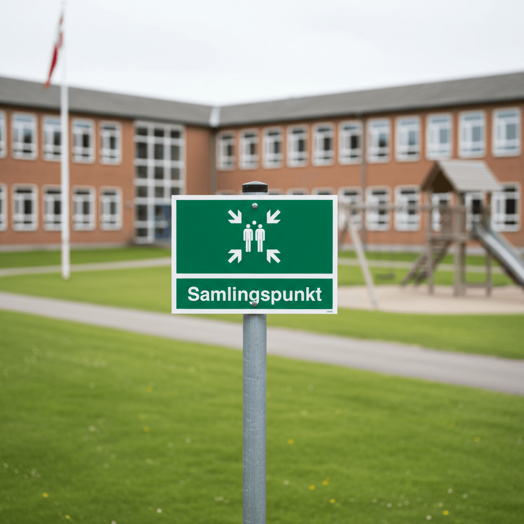 Samlingspunkt skilt - Billede 3
