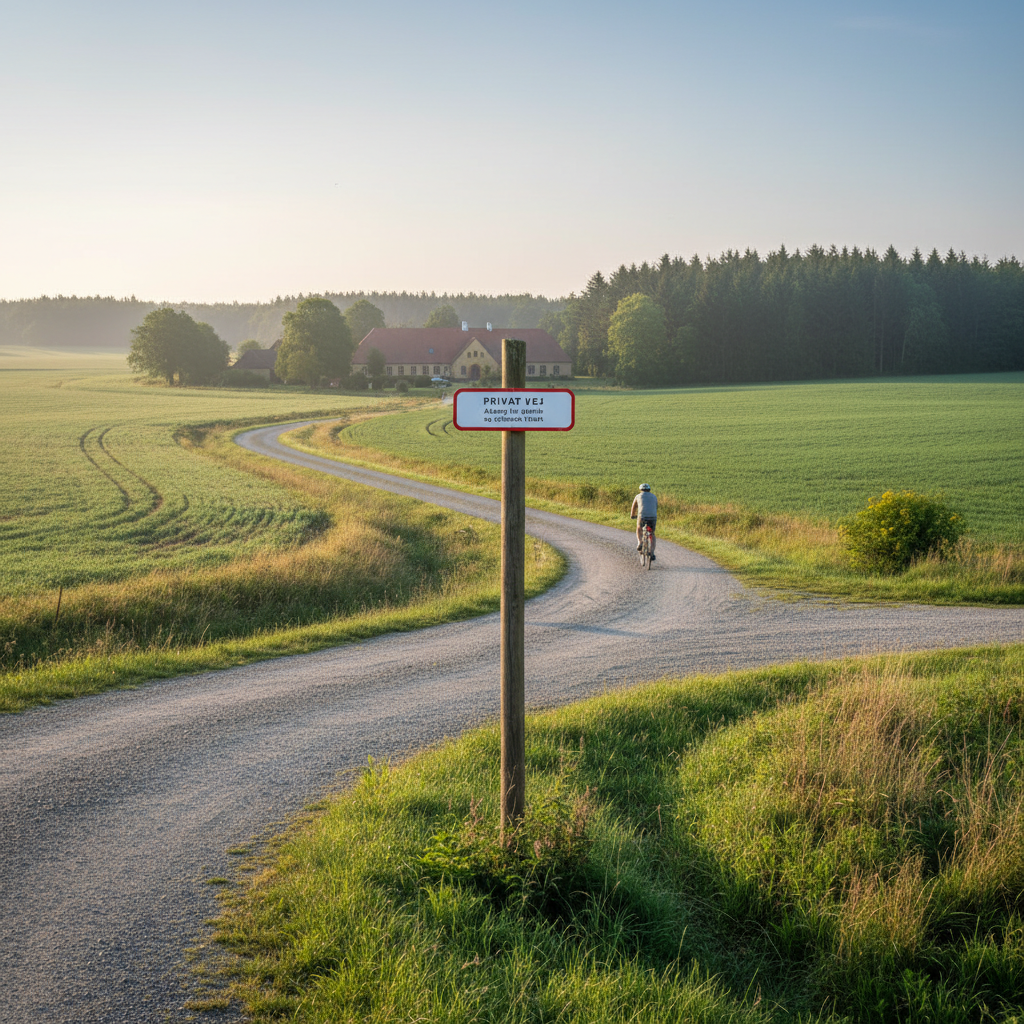 Privat vej adgang for gående og cyklende tilladt skilt - Billede 3