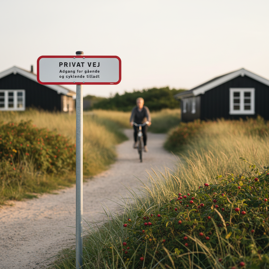 Privat vej adgang for gående og cyklende tilladt skilt - Billede 5