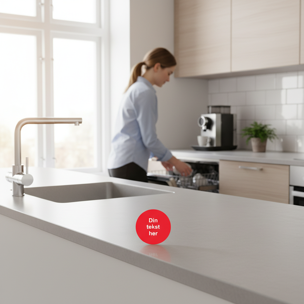 Rødt design-selv skilt - Billede 3