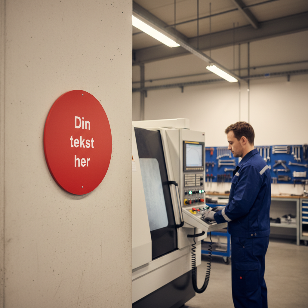 Rødt design-selv skilt - Billede 2