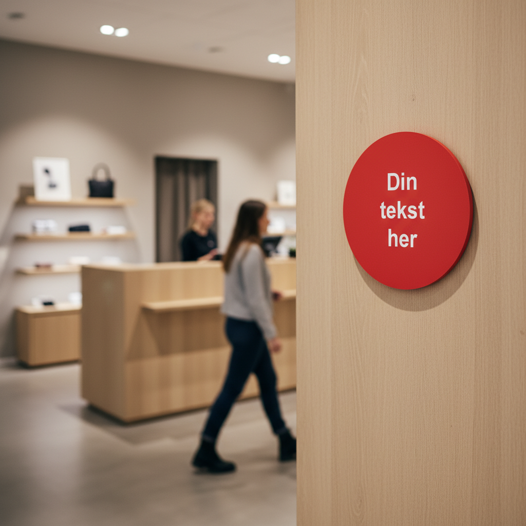 Rødt design-selv skilt - Billede 4