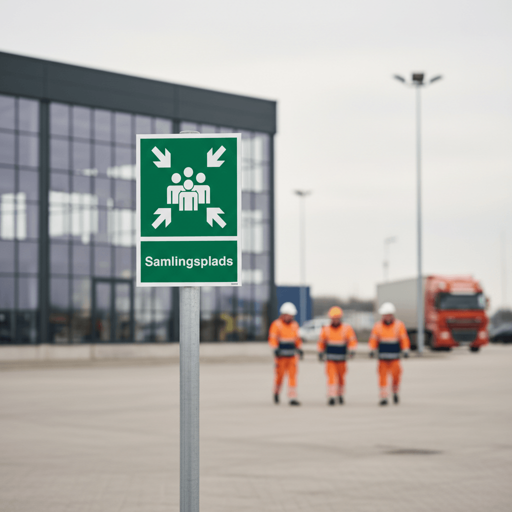 Samlingsplads grøn Piktrogram skilt - Billede 5