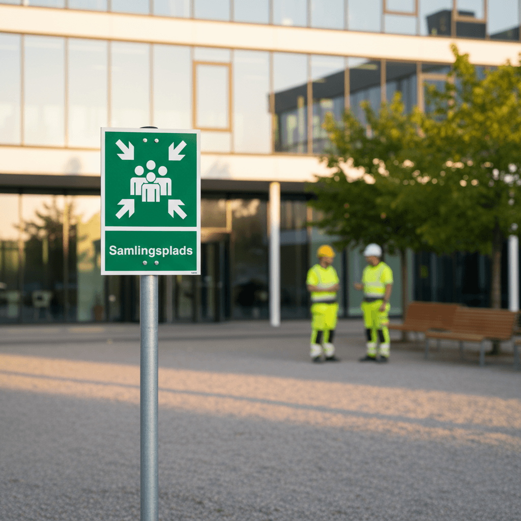 Samlingsplads grøn Piktrogram skilt - Billede 4