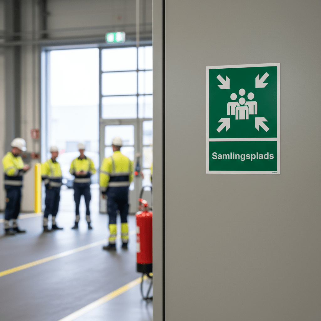 Samlingsplads grøn Piktrogram skilt - Billede 2