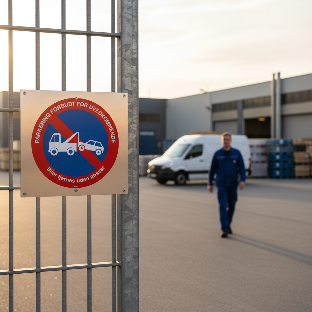 PARKERING FORBUDT FOR UVEDKOMMENDE Biler fjernes uden ansvar skilt - Billede 5