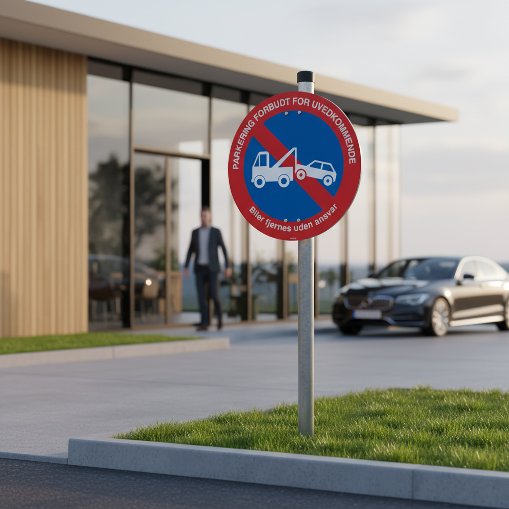PARKERING FORBUDT FOR UVEDKOMMENDE Biler fjernes uden ansvar skilt - Billede 2