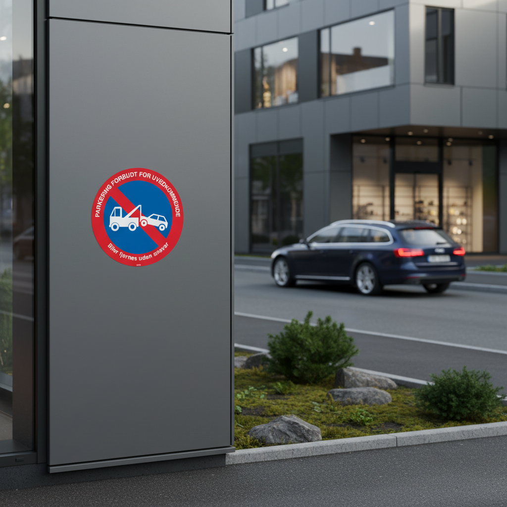 PARKERING FORBUDT FOR UVEDKOMMENDE Biler fjernes uden ansvar skilt - Billede 3