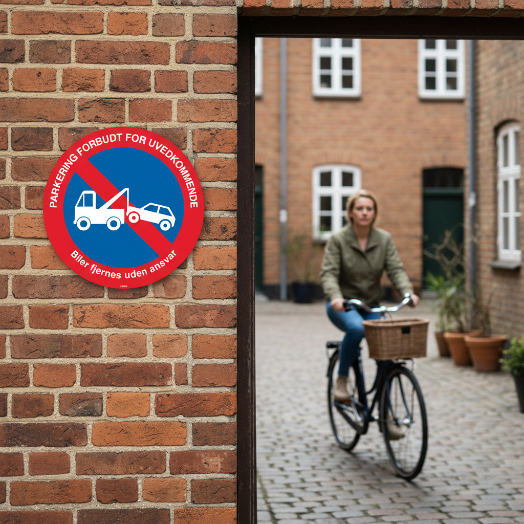 PARKERING FORBUDT FOR UVEDKOMMENDE Biler fjernes uden ansvar skilt - Billede 4
