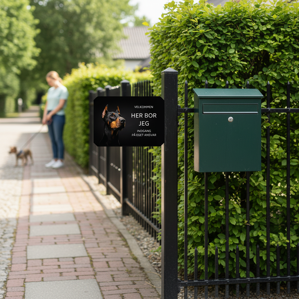 Her bor jeg skilt hund Dobermann - Billede 3
