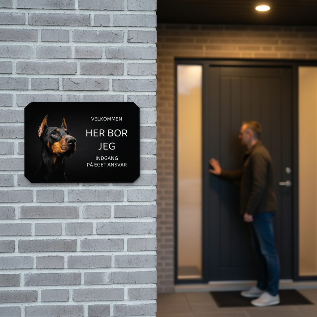 Her bor jeg skilt hund Dobermann - Billede 5
