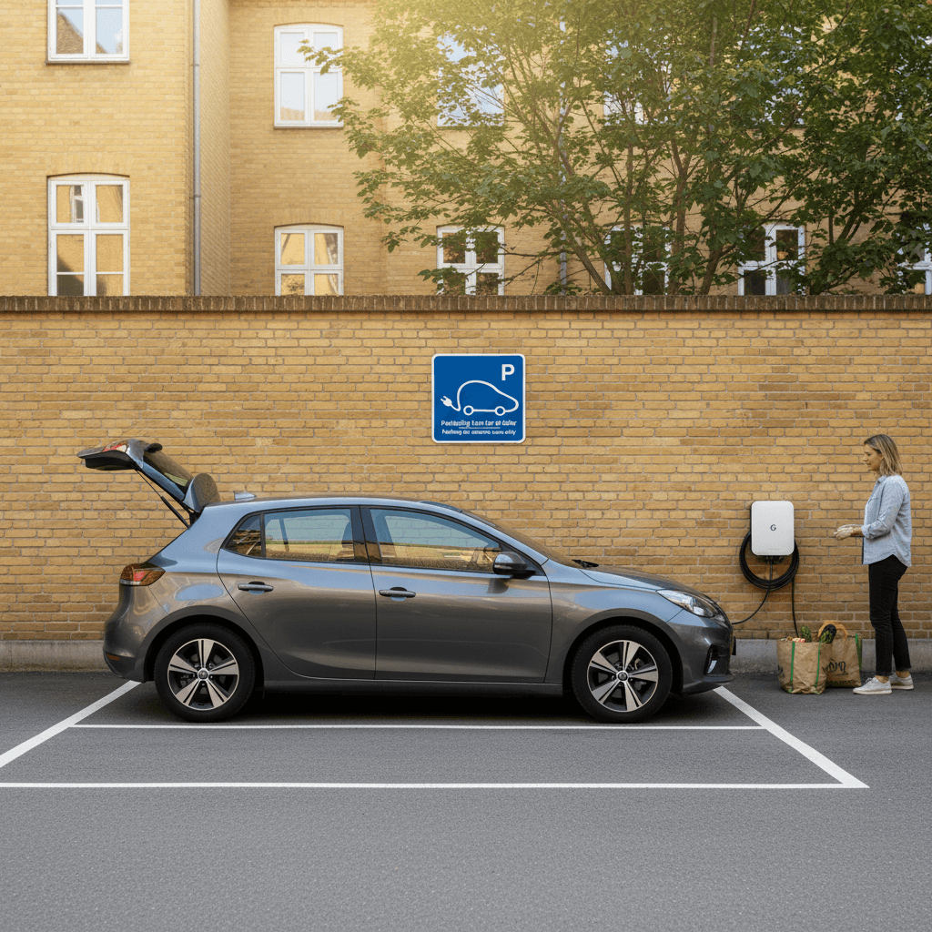 Parkering kun for el-biler Parking for electric cars only skilt - Billede 2