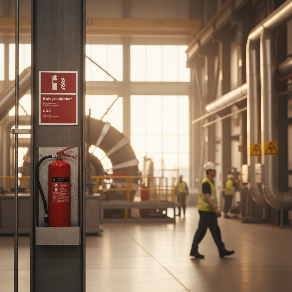 Brandslukker Kulsyre dansk engelsk skilt - Billede 3