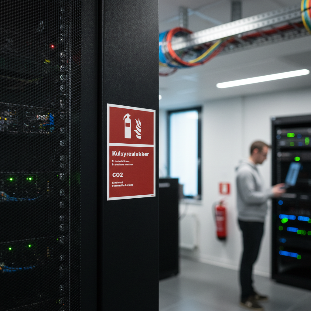 Brandslukker Kulsyre dansk engelsk skilt - Billede 4