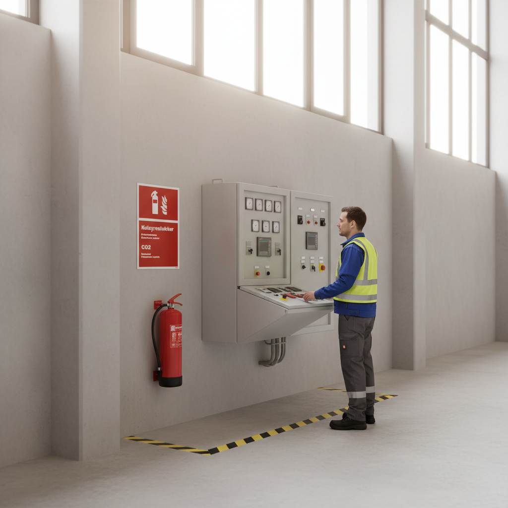 Brandslukker Kulsyre dansk engelsk skilt - Billede 2