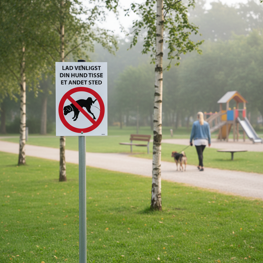 Lad venligst din hund tisse et andet sted skilt - Billede 7