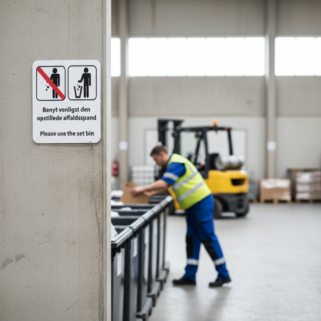 Benyt venligst den opstillede affaldsspand skilt - Billede 3