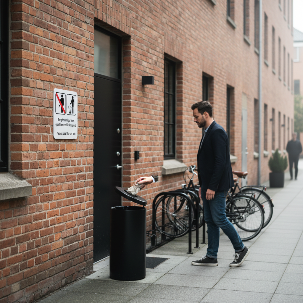 Benyt venligst den opstillede affaldsspand skilt - Billede 4