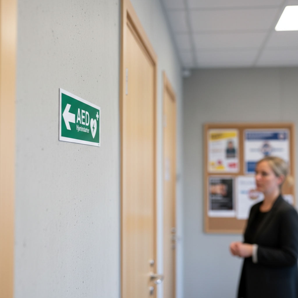 AED hjertestarter til venstre skilt - Billede 3