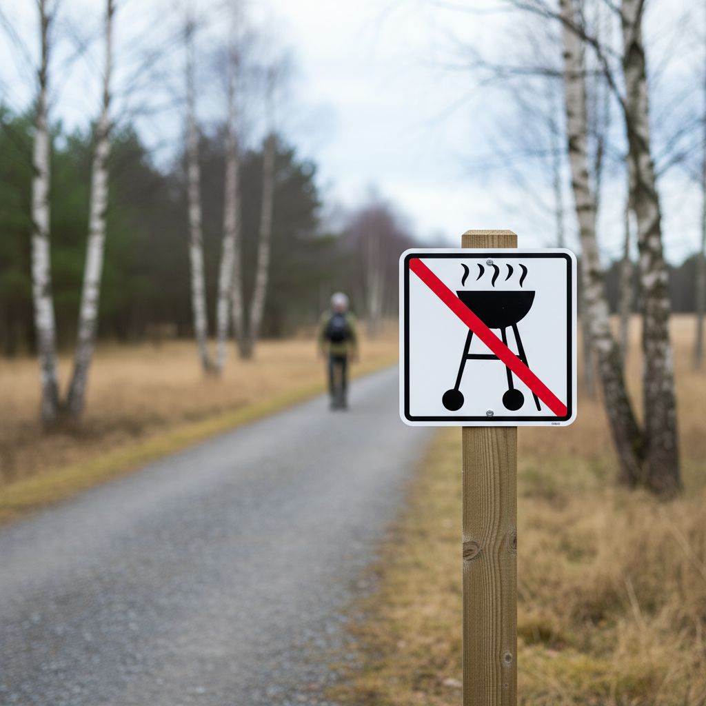 Grill forbudt - piktogram skilt - Billede 3