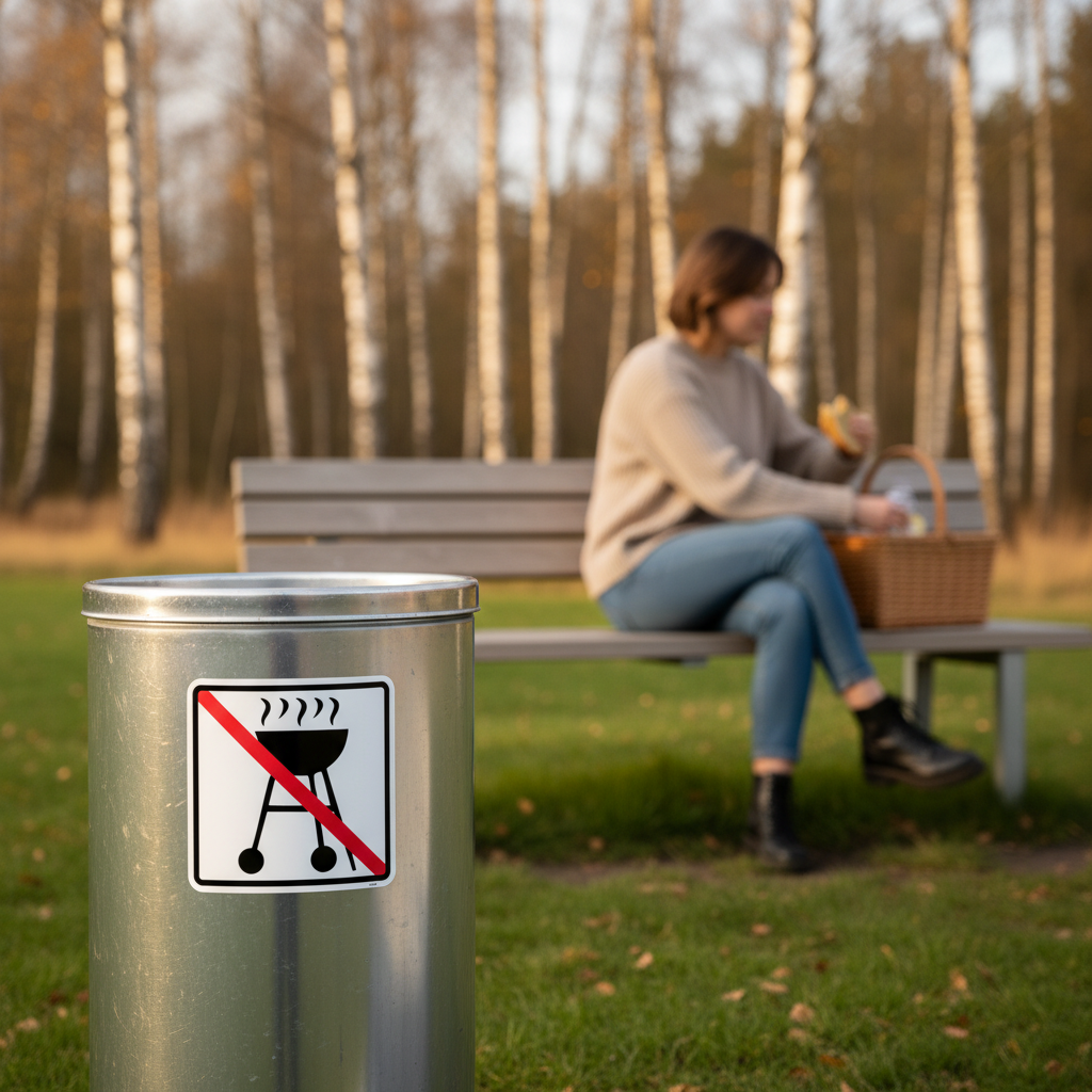 Grill forbudt - piktogram skilt - Billede 2