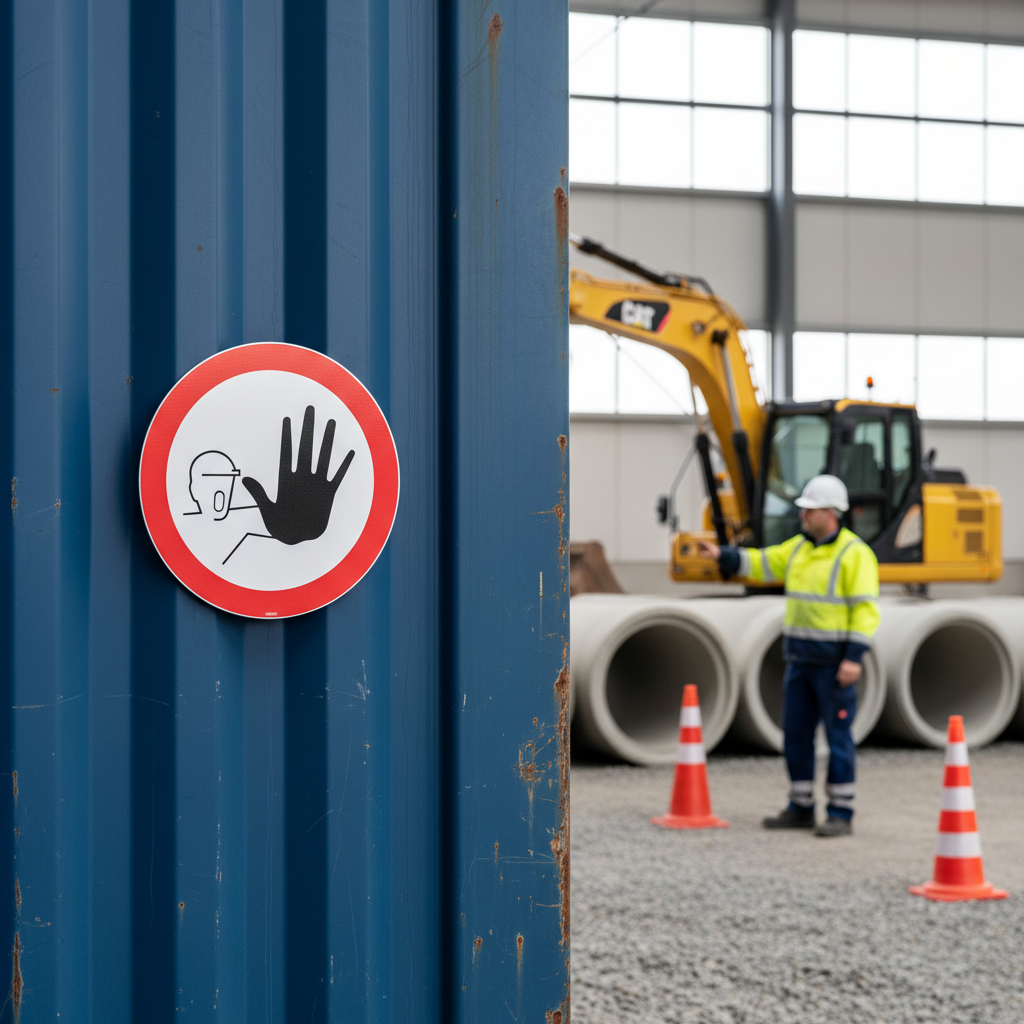 Ingen adgang skilt - arbejdsmand med hånd - Billede 5