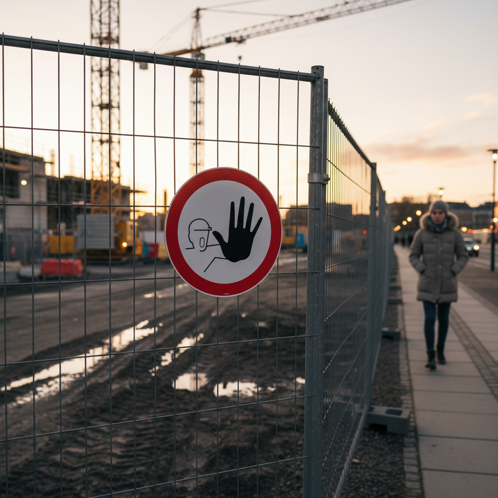 Ingen adgang skilt - arbejdsmand med hånd - Billede 3