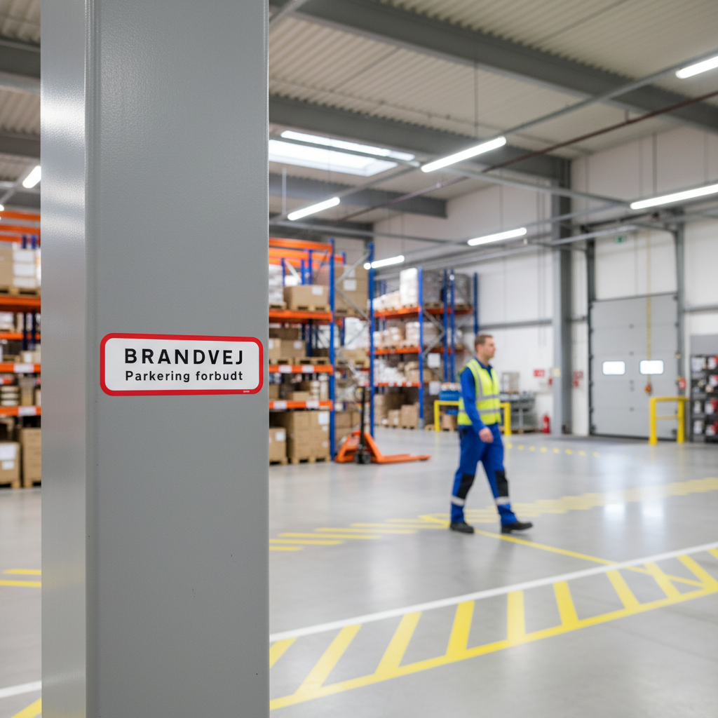 Brandvej parkering forbudt skilt - Billede 2