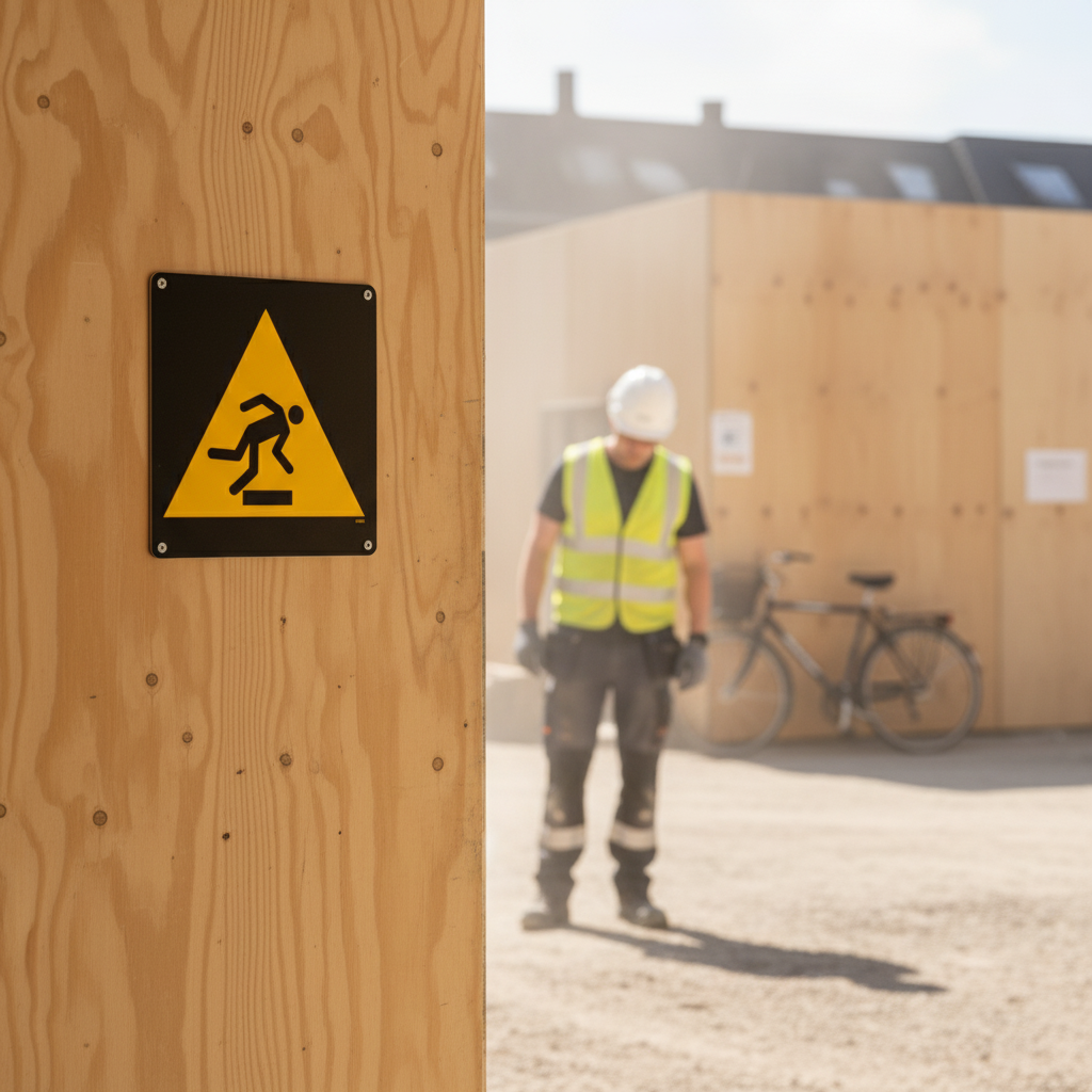 Forhindring i gulvniveau skilt ISO W007 - Billede 2