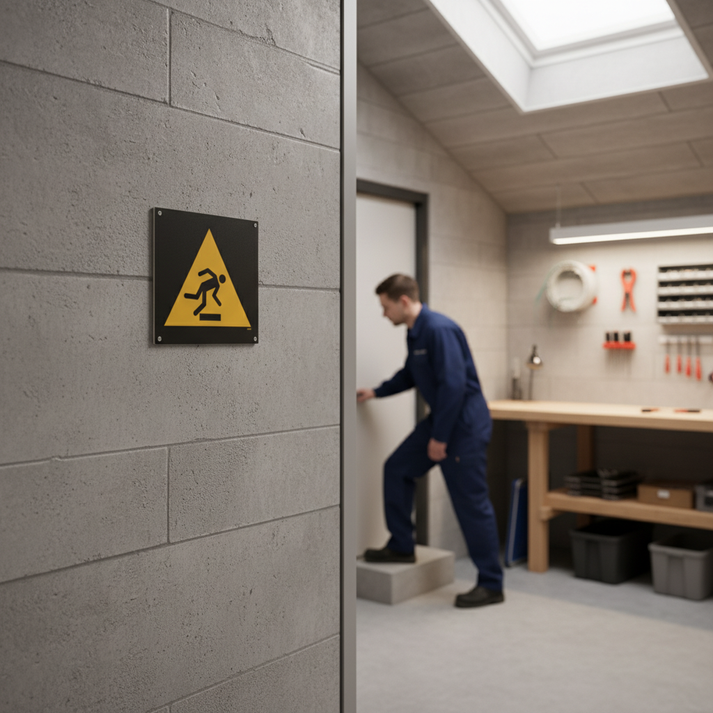 Forhindring i gulvniveau skilt ISO W007 - Billede 4