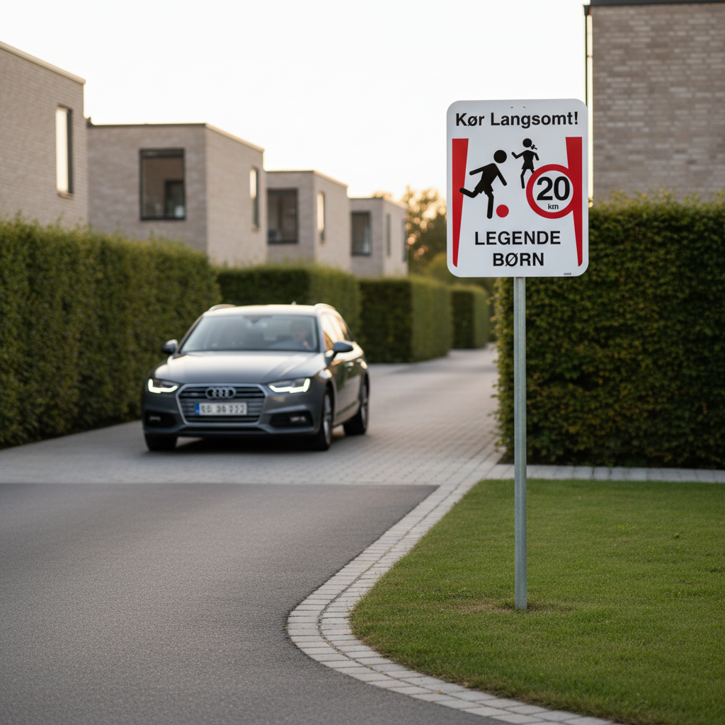 Kør langsomt legende børn 20 km skilt - Billede 5
