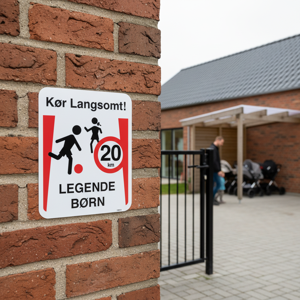 Kør langsomt legende børn 20 km skilt - Billede 3