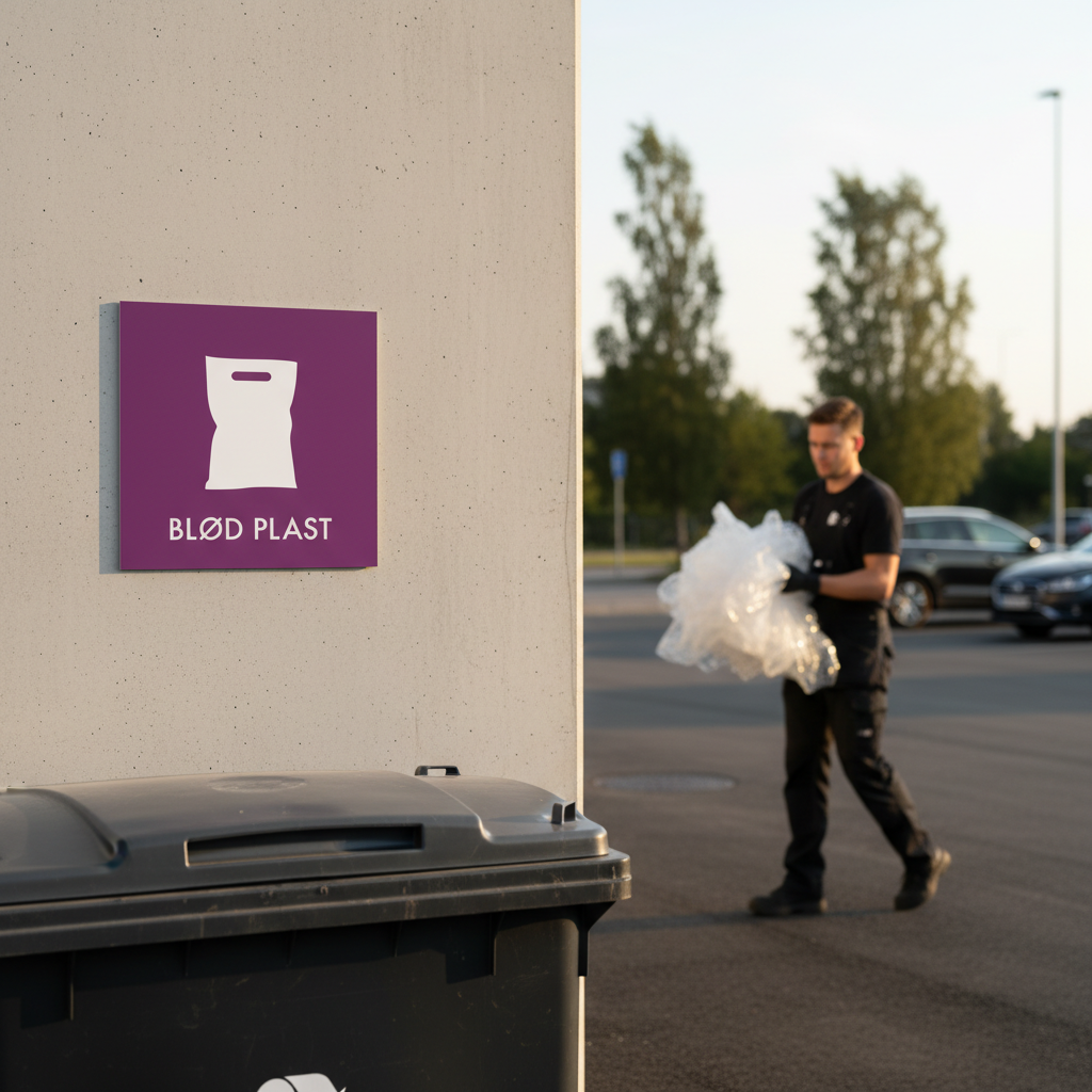 Blød plast affald skilt - Dansk Affaldssortering - Billede 3