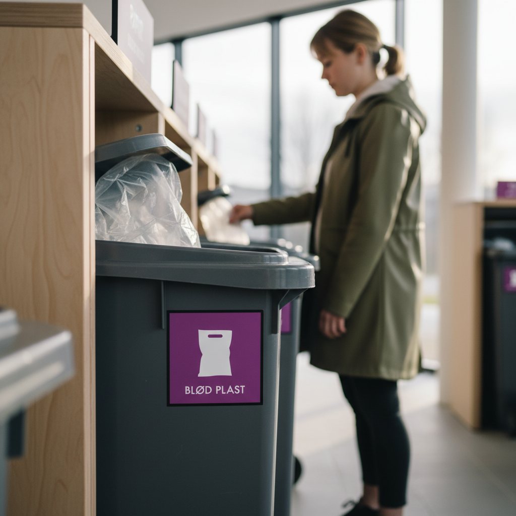 Blød plast affald skilt - Dansk Affaldssortering - Billede 4