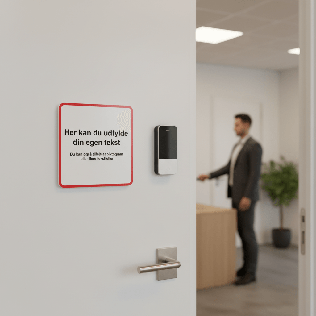 Design-selv skilt kvadratisk med rød ramme - Billede 5