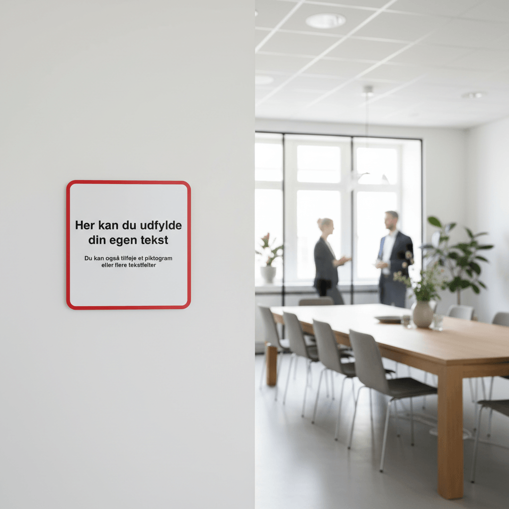 Design-selv skilt kvadratisk med rød ramme - Billede 4