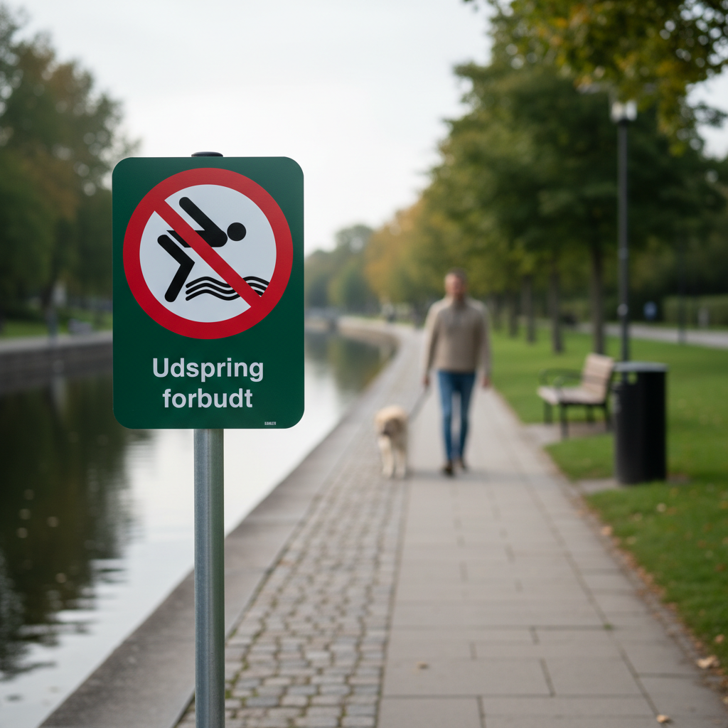 Udspring forbudt skilt - Billede 2