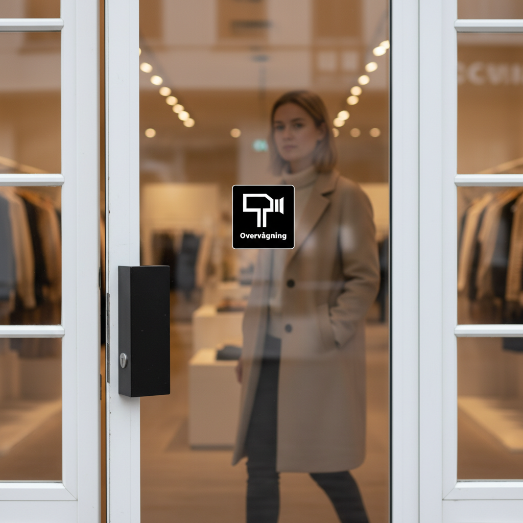 Overvågning piktogram sort skilt - Billede 3