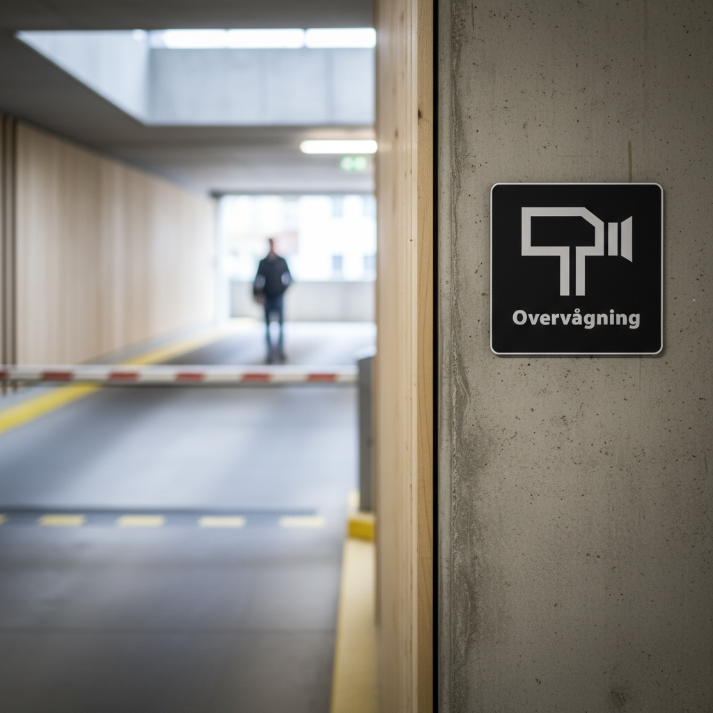 Overvågning piktogram sort skilt - Billede 2