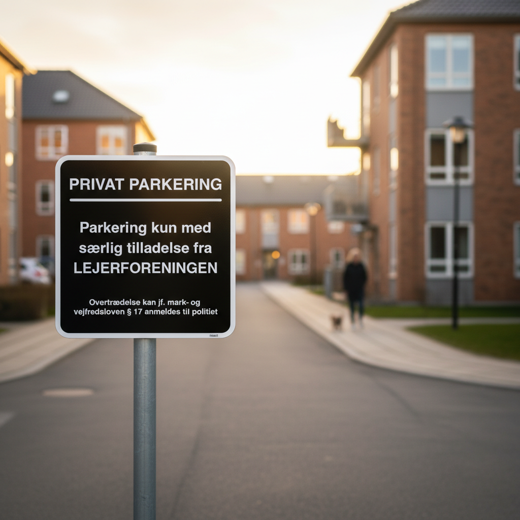 Privat parkering. Parkering kun med særlig tilladelse fra Lejerforeningen skilt - Billede 2