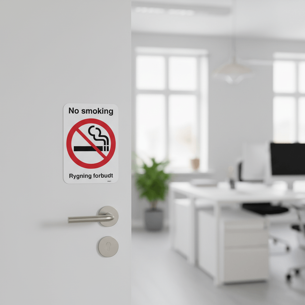 No smoking - Rygning forbudt skilt - Billede 2
