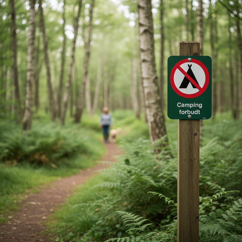 Camping forbudt skilt - Billede 2