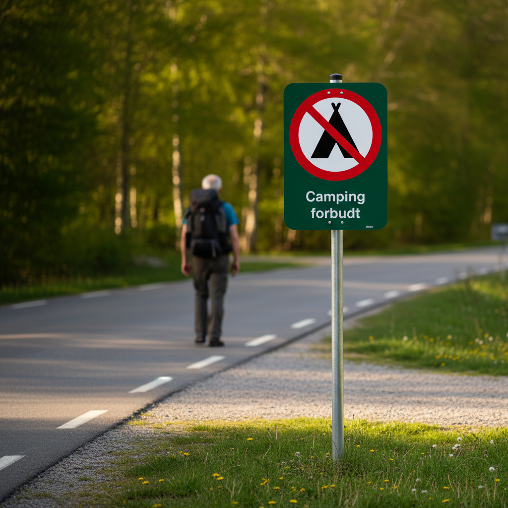 Camping forbudt skilt - Billede 3