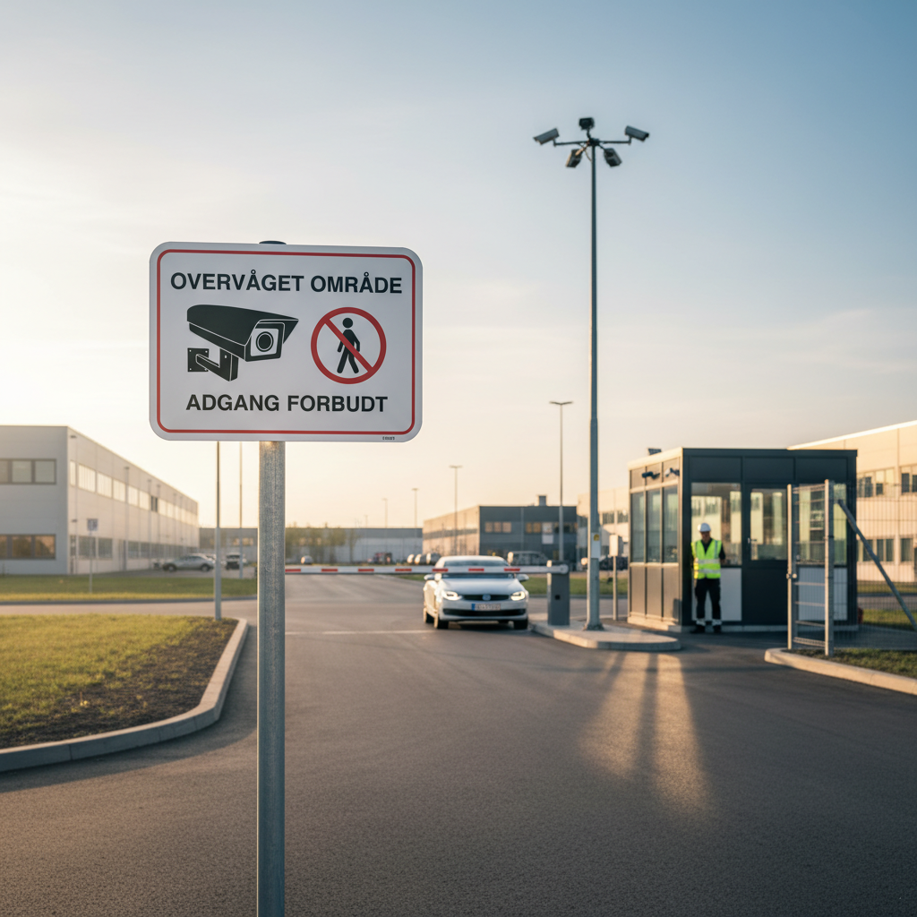 Overvåget område Adgang forbudt skilt - Billede 2