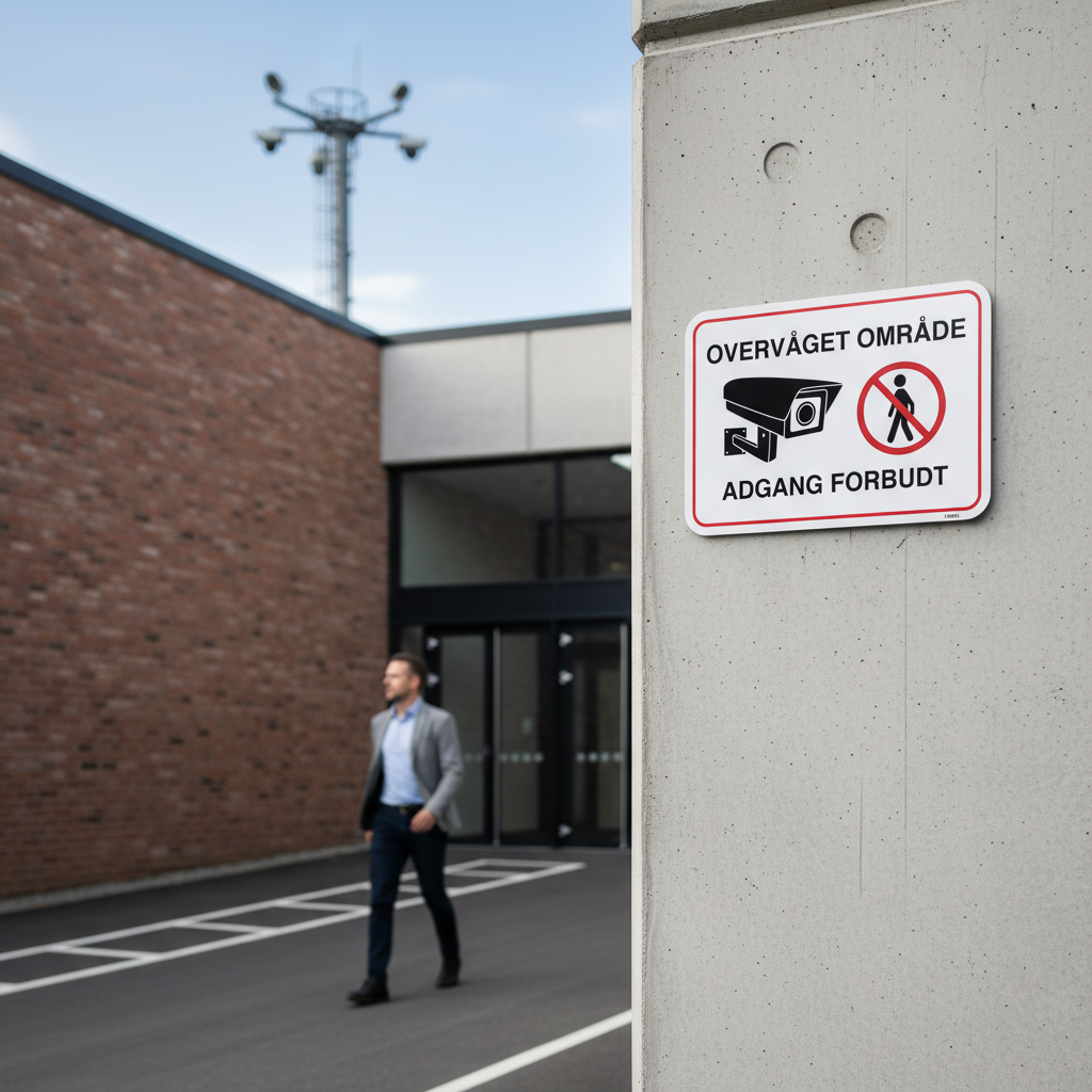 Overvåget område Adgang forbudt skilt - Billede 9