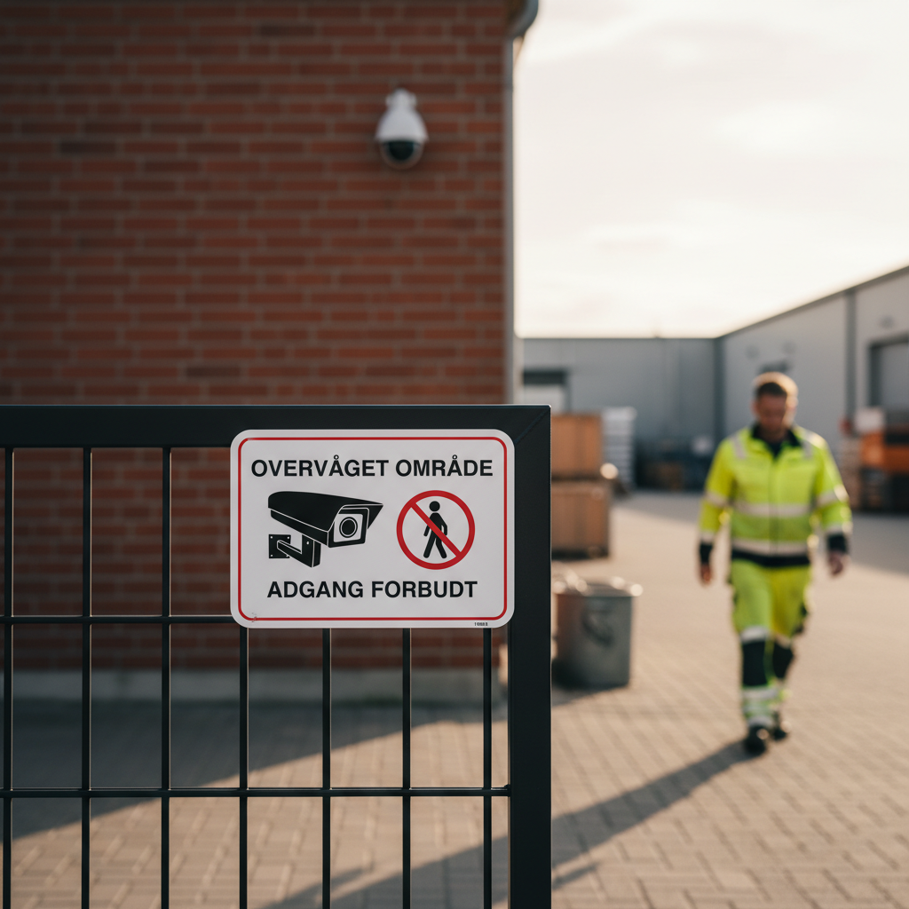 Overvåget område Adgang forbudt skilt - Billede 5