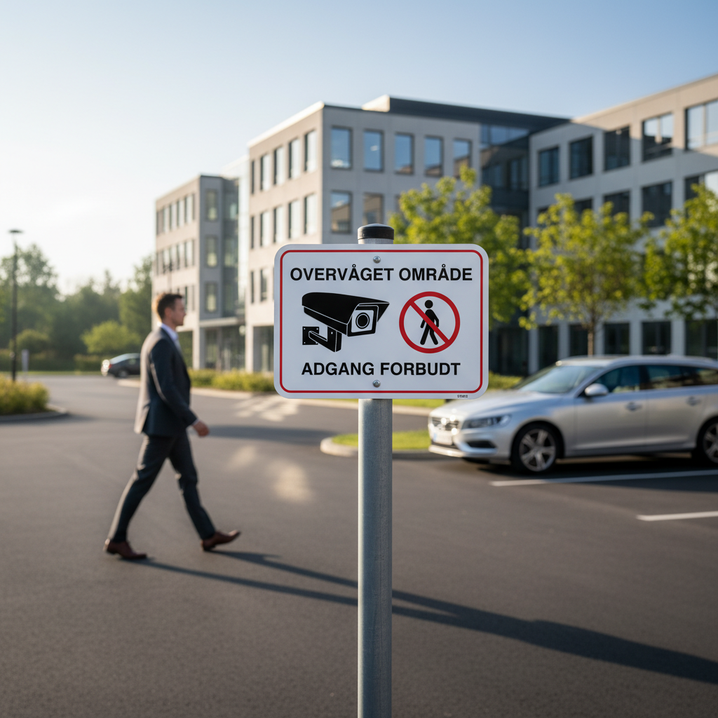 Overvåget område Adgang forbudt skilt - Billede 7