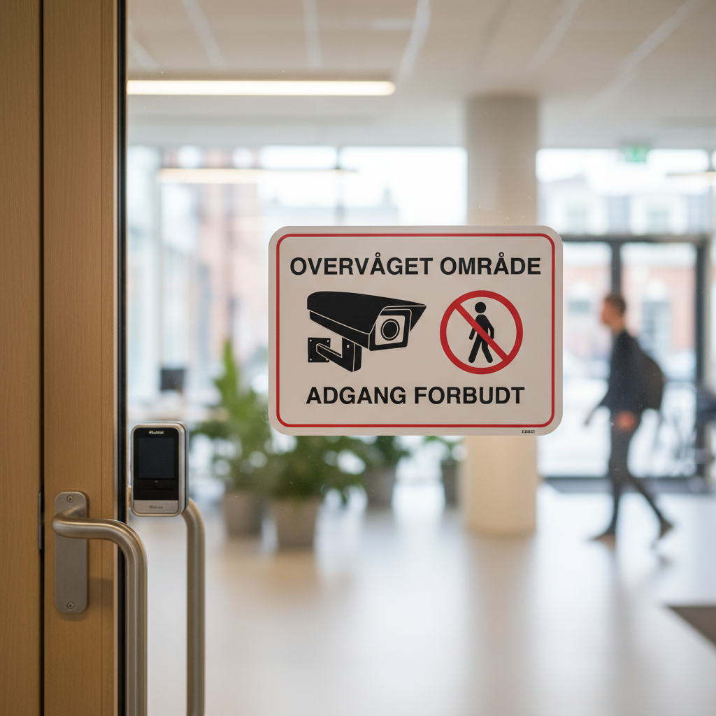 Overvåget område Adgang forbudt skilt - Billede 3